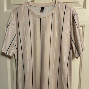 Mens Shein Short Sleeve Casual Shirt Size Large - Tan Color